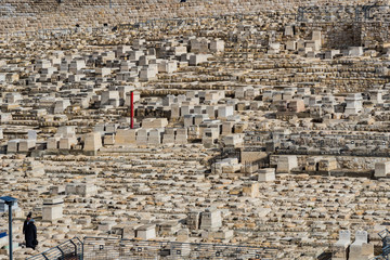 Ancient Jewish cemetery in Jerusalem on the Mount of Olives 