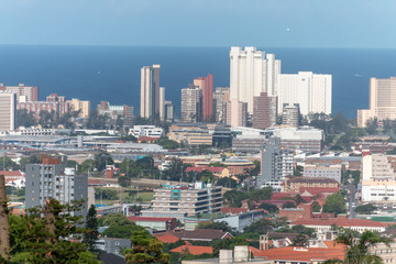 Durban-South Africa-January 2020-A view of durban central, glenwood, and the ocean in the distance
