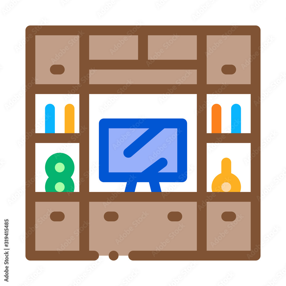 Aufkleber workplace with computer icon vector. outline workplace with computer sign. isolated contour symbol i