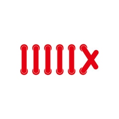 red cord of a shoe vector icon 