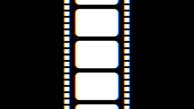film tape symbol. Glitch overlay. transition effect.