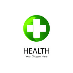 health logo letter O, with a combination design of the letters O  and plus into one logo / symbol that is unique and elegant.grading gradation green.isolated 
