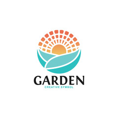Garden logo  template vector illustration