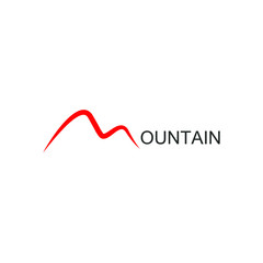 modern abstract mountain logos with simple line art designs. with red texture. white isolated. modern template. vector illustration