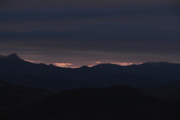sunset in the mountains