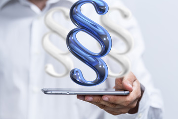 paragraph law sign digital in hand