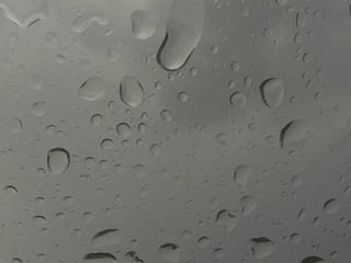 Drops on car glass