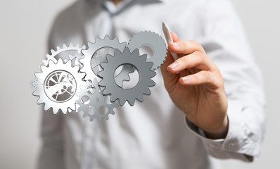 Gear With Success Concept digital.