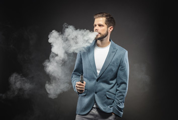 Vaping e-liquid from an electronic cigarette