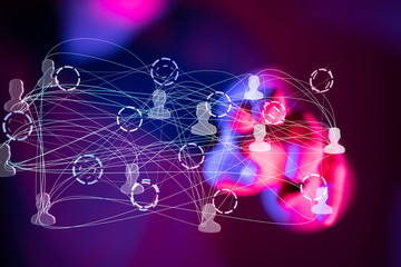 Network team. Social network. 3d illustration