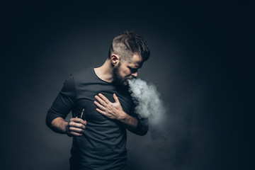 Vaping e-liquid from an electronic cigarette