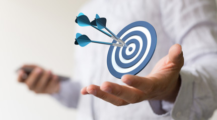Marketing And Communication Success Concept dart.
