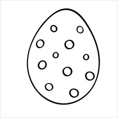 Easter egg with geometric ornament. Vector illustration in Doodle style. Isolated object on a white background. Design element for children's books-paints, textiles,holidays invitation, posters.