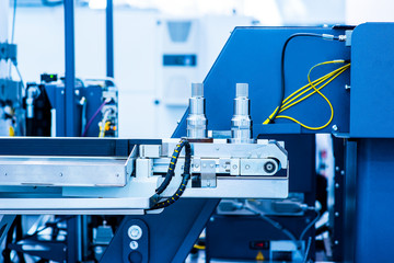 fragment of the industrial machine.Inside in factory