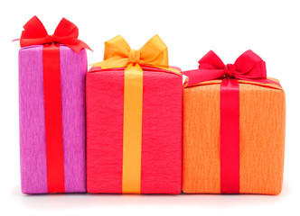 Gift boxes, gifts on a white background isolated.