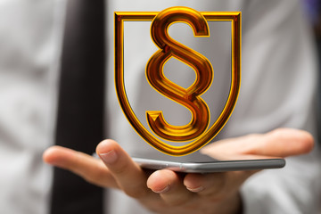 paragraph insurance law sign digital in hand