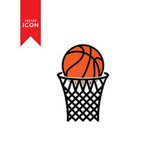 Basketball hoop icon vector. Basketball symbol illustration. Logo design on white background.