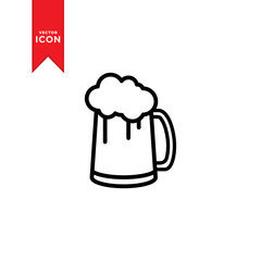 Beer icon vector. Simple design on white background.