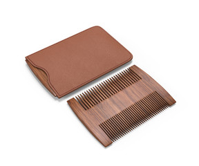 Blank Two Sided Hair And Beard Comb For branding. 3d render illustration.