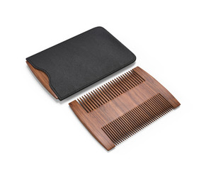 Blank Two Sided Hair And Beard Comb For branding. 3d render illustration.