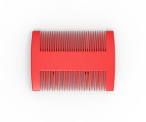 Blank Two Sided Hair And Beard Comb For branding. 3d render illustration.