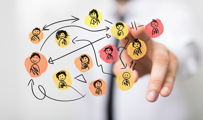 team work connection digital concept .