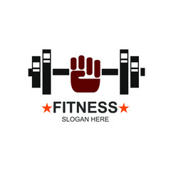 Hand fitness and gym logo design