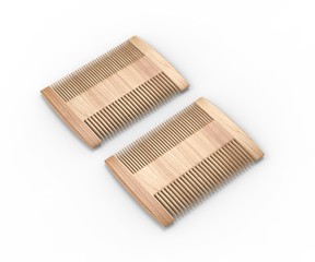 Blank Two Sided Hair And Beard Comb For branding. 3d render illustration.