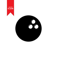 Fototapeta premium Bowling ball icon vector. Simple design on white background.