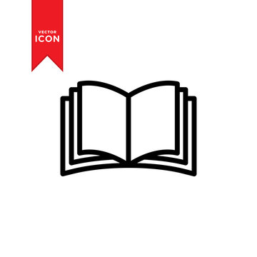 Book icon vector. Simple design on white background.