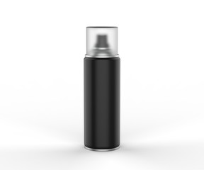 Blank spray tin can for branding. 3d render illustration.