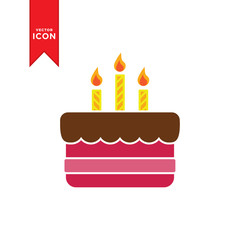 Birthday cake icon vector. Simple design on white background.