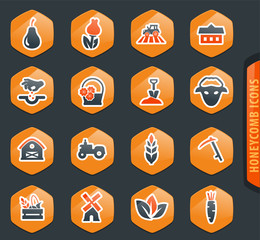 Agriculture and farming icons set