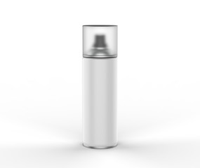 Blank spray tin can for branding. 3d render illustration.