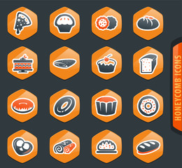 Bakery products icons set