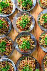 Delicious pork ears snack cold dish,the ingredients are chili and garlic with coriander.Chinese food.