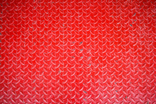 Red Diamond Plate Floor Background 