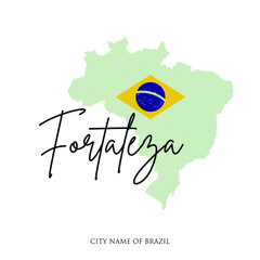 Brazilian city name, Brazil maap vector illustration