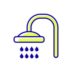 Shower line icon vector