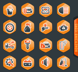 Car shop icons set