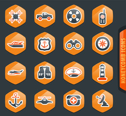 Coast Guard icons set