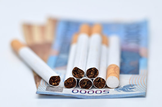 Cigarette with money
