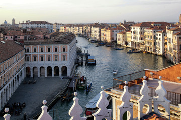 Venezia, Veduta del Canal Grande dal Fondego dei Turchi con 