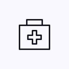 Obraz premium First aid kit icon thin