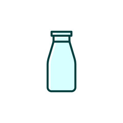 Glass Milk bottle Icon isolated on white background
