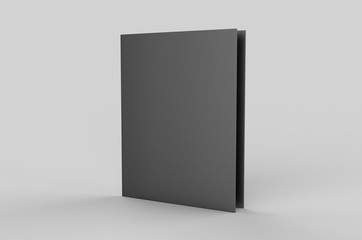 Blank bi fold card template, 3d render illustration.