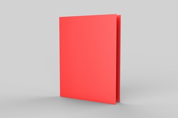 Blank bi fold card template, 3d render illustration.