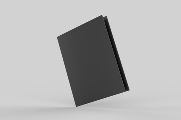 Blank bi fold card template, 3d render illustration.