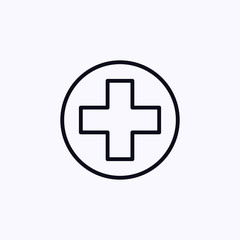 Healthcare plus icon thin isolated
