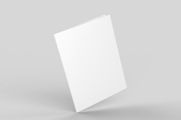 Blank bi fold card template, 3d render illustration.